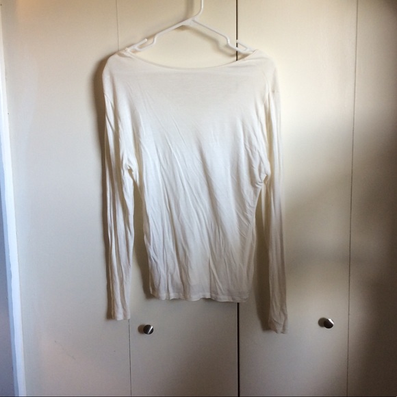 White Long Sleeve Top with Beaded Design - Picture 2 of 3